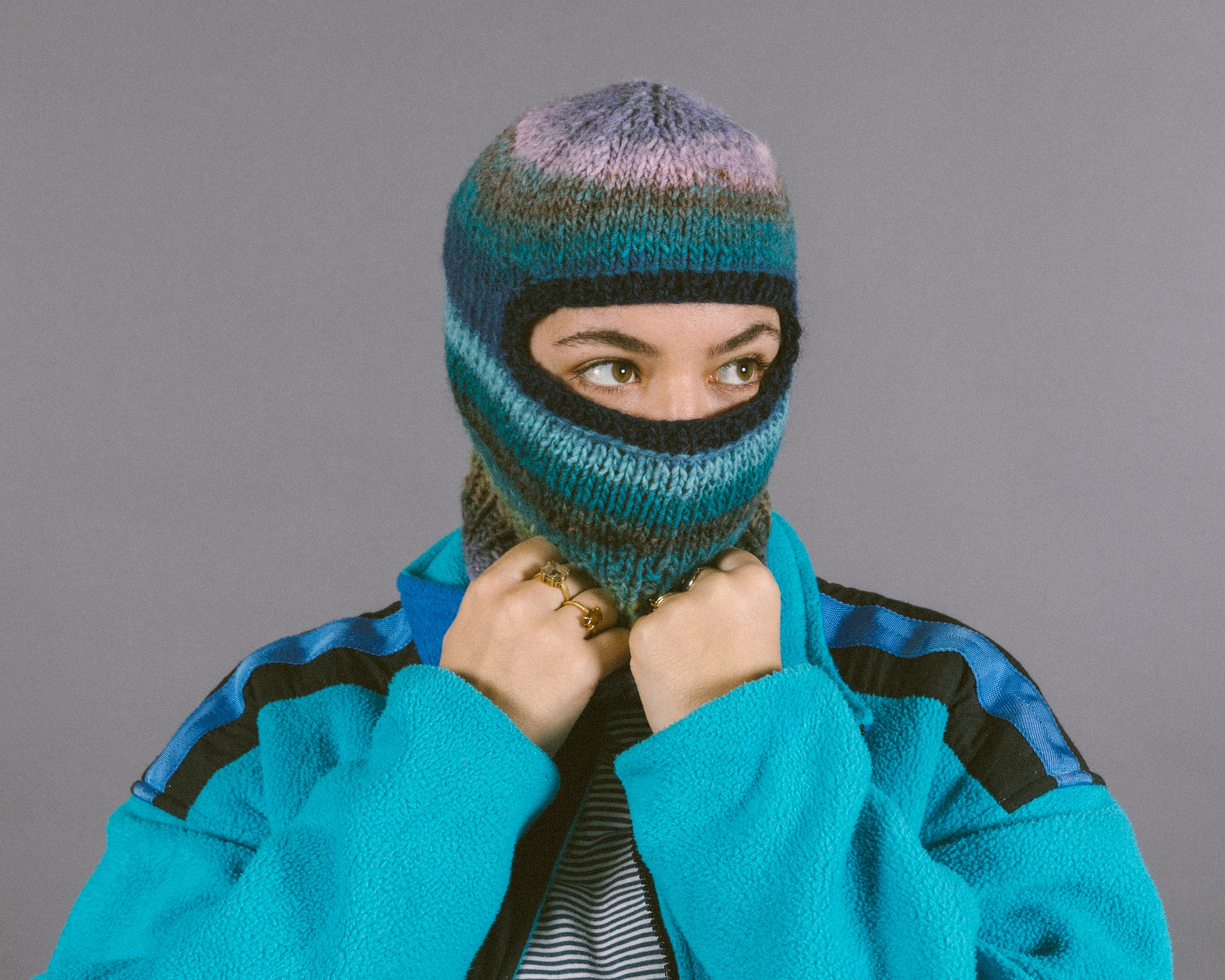 Hand Knitted Balaclava Winter Hat Full Face Mask Helmet Hand